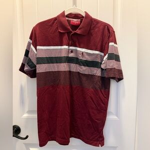 Lada Men’s Burgundy Striped Polo Shirt (S)